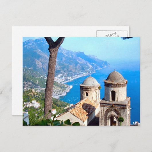 Kirchen-Helme auf der Amalfi-Küste Postkarte (Vorne/Hinten)