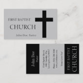 Kirchen-horizontales Silber/Schwarzes Visitenkarte (Vorne/Hinten)