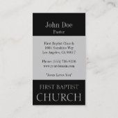 Kirchen-horizontales Silber/Schwarzes Visitenkarte (Rückseite)