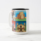 Kirchen in New Mexico! Originelle Kunst! Zwei-Tone Zweifarbige Tasse (Vorderseite Links)
