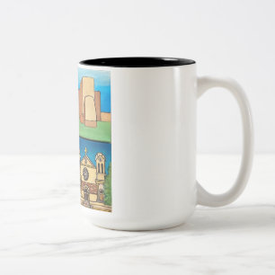 Kirchen in New Mexico! Originelle Kunst! Zweifarbige Tasse