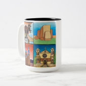 Kirchen in New Mexico! Originelle Kunst! Zweifarbige Tasse (Vorderseite Links)