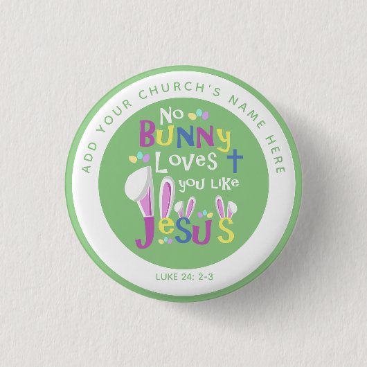 Kirchen-Ostern-Knöpfe - kein Häschen aber Jesus Button (Vorderseite)
