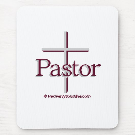 Kirchen-Pastor-Grau-Kreuz Mousepad (Vorne)
