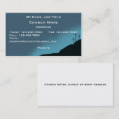 Kirchen-/Pastor-Karte, 3 Kreuze auf Hügel, blauer Visitenkarte (Vorne/Hinten)