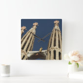 Kirchen-Quadrat-Wanduhr Barcelonas Spanien Quadratische Wanduhr (Zuhause)