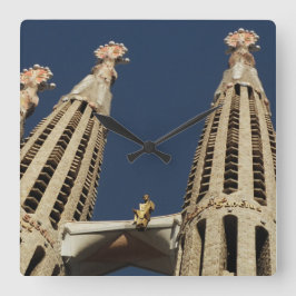 Kirchen-Quadrat-Wanduhr Barcelonas Spanien Quadratische Wanduhr