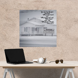 Kirchen-Schriftplakat im schneebedeckten Land Poster