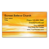 Kirchen-Sonnenuntergang-Visitenkarte-Magneten Magnetische Visitenkarte (Vorderseite)