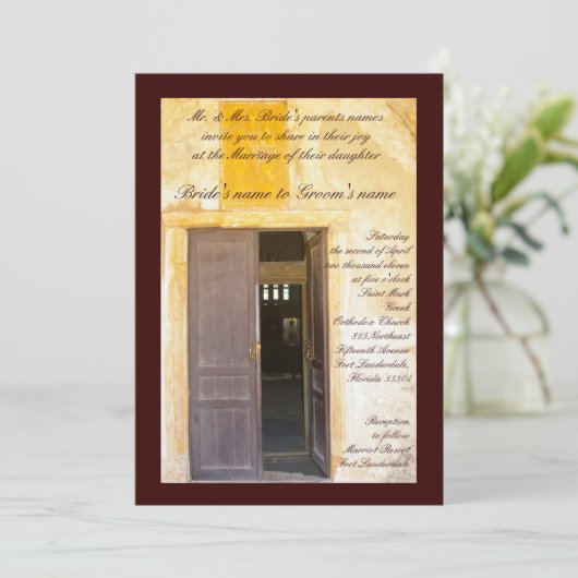 Kirchen-Türen Einladung (Stehend Vorderseite)