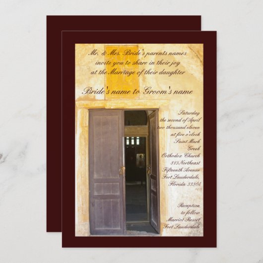 Kirchen-Türen Einladung (Vorne/Hinten)