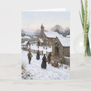 Kirchen-Weihnachtskarte im viktorianischen Stil fü Feiertagskarte