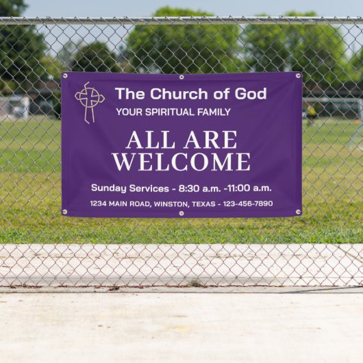 Kirchenbanner mit Lavendel und Ihrem Logo Banner (Insitu)