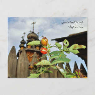 Kirchendomänen und Rose in der Ukraine Postkarte