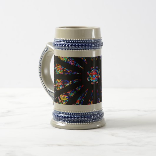 Kirchenfarbene Glasfenster Bierglas (Vorderseite Links)