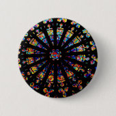 Kirchenfarbene Glasfenster Button (Vorderseite)