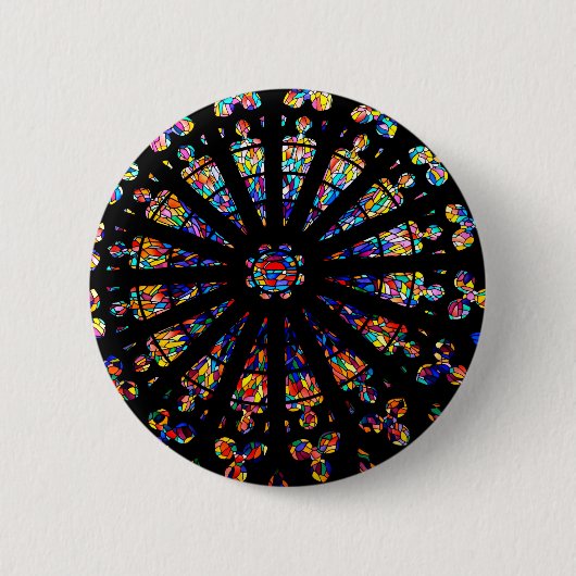 Kirchenfarbene Glasfenster Button (Vorderseite)