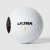 Kirchenfarbene Glasfenster Golfball (Logo)