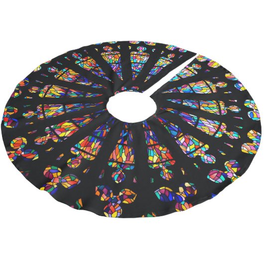 Kirchenfarbene Glasfenster Polyester Weihnachtsbaumdecke (Schrägansicht)