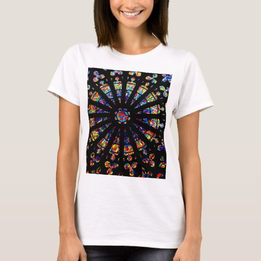 Kirchenfarbene Glasfenster T-Shirt (Vorderseite)