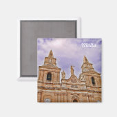 Kirchenfassade in Mellieha-Dorf in Malta Magnet (Vorderseite/Rückseite)