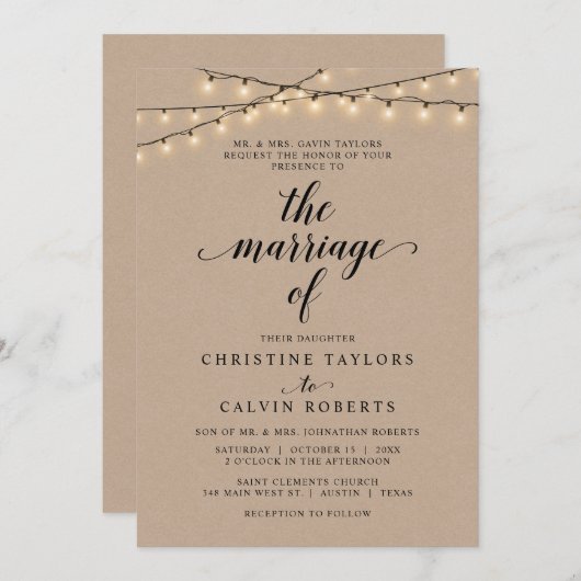 Kirchenfeier, Elternfeier, Kraft in Kraft Einladung (Vorne/Hinten)