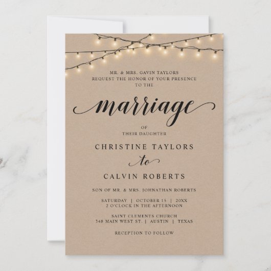 Kirchenfeier, Elternhaus, Kraft Einladung (Vorderseite)