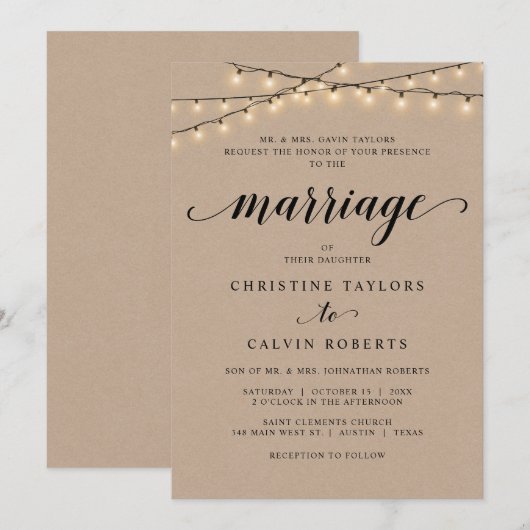 Kirchenfeier, Elternhaus, Kraft Einladung (Vorne/Hinten)