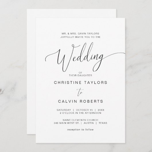 Kirchenfeier, Gastgeber der Eltern Einladung (Vorne/Hinten)