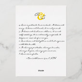 Kirchenfeier, Moderne Script Hochzeit Folieneinladung (Rückseite)