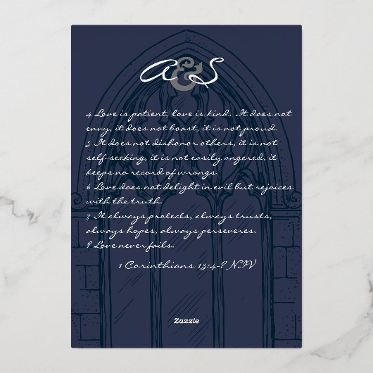 Kirchenfeier, rustikale Hochzeit Folieneinladung (Rückseite)