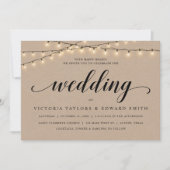 Kirchenfeier, Stringleuchten, Kraft Einladung (Vorderseite)