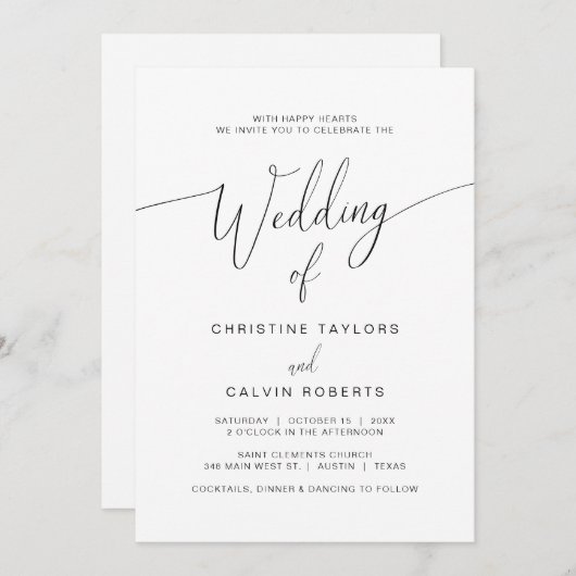 Kirchenfeierlichkeiten, Moderne Schrift Einladung (Vorne/Hinten)