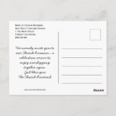 KIRCHENFEIERUNG WIEDERSEHEN - Wiedereröffnung Postkarte (Rückseite)