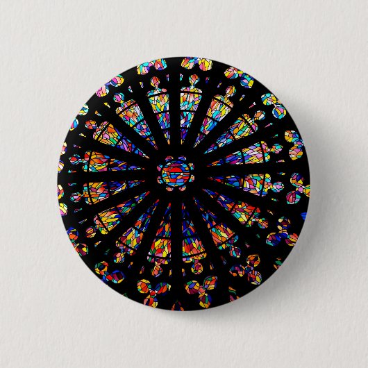 Kirchenfenster Buntglasfarben Button (Vorderseite)