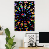 Kirchenfenster Buntglasfarben Poster (Heimbüro)
