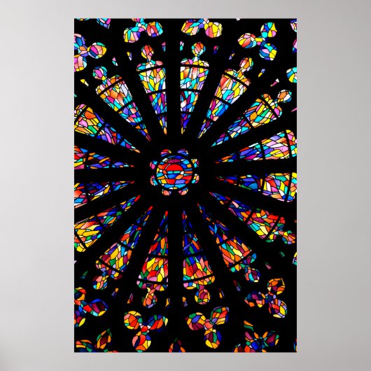 Kirchenfenster Buntglasfarben Poster (Vorne)
