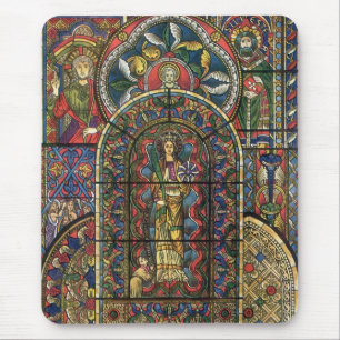 Kirchenfenster mit Buntglas, Vintage-Architektur Mousepad
