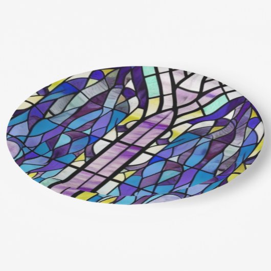 Kirchenfenster Pappteller (Schrägansicht)