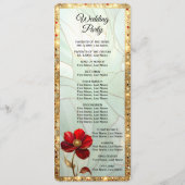 Kirchenfenster-Rot-Blumen-Hochzeitsprogramm Programm (Rückseite)