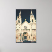 Kirchenfront mit Kreuz Leinwanddruck (Vorderseite)