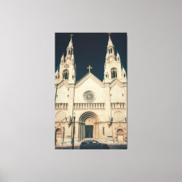 Kirchenfront mit Kreuz Leinwanddruck