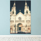 Kirchenfront mit Kreuz Leinwanddruck (Insitu (Holzboden))