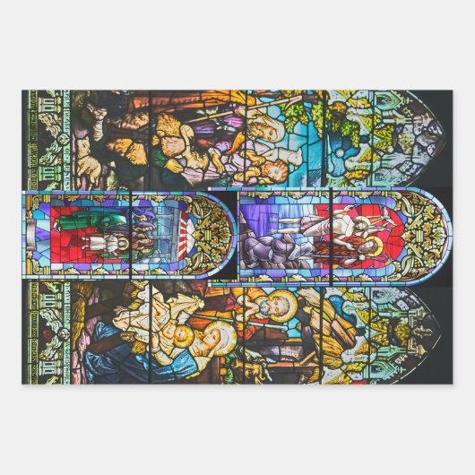 Kirchenglas und -kreuz geschenkpapier set (Vorderseite 3)