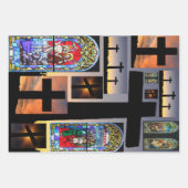 Kirchenglas und -kreuz geschenkpapier set (Vorderseite 2)