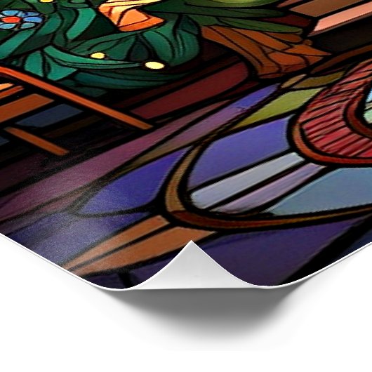 Kirchenheiligtum zu Weihnachten Poster (Ecke)