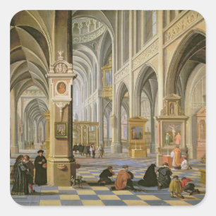 Kircheninnenraum Quadratischer Aufkleber