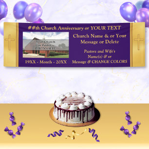 Kirchenjubiläum Banner Ihren Text, Foto, Farbe