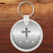 Kirchenjubiläum Souvenir Gastgeschenke Silver Schlüsselanhänger (Rückseite)