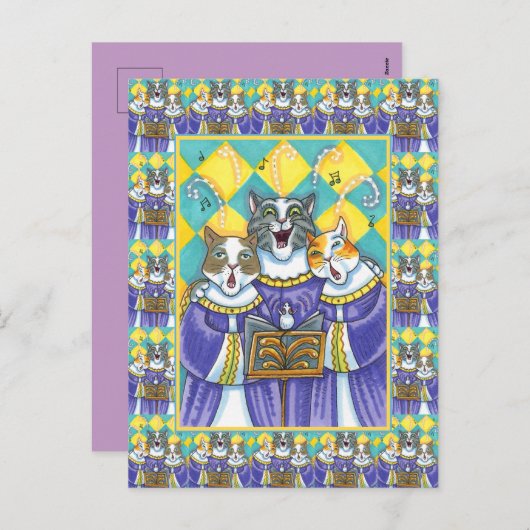 KIRCHENKATZEN UND MÄUSCHENKÖRPER FEIERTAGSPOSTKARTE (Vorne/Hinten)